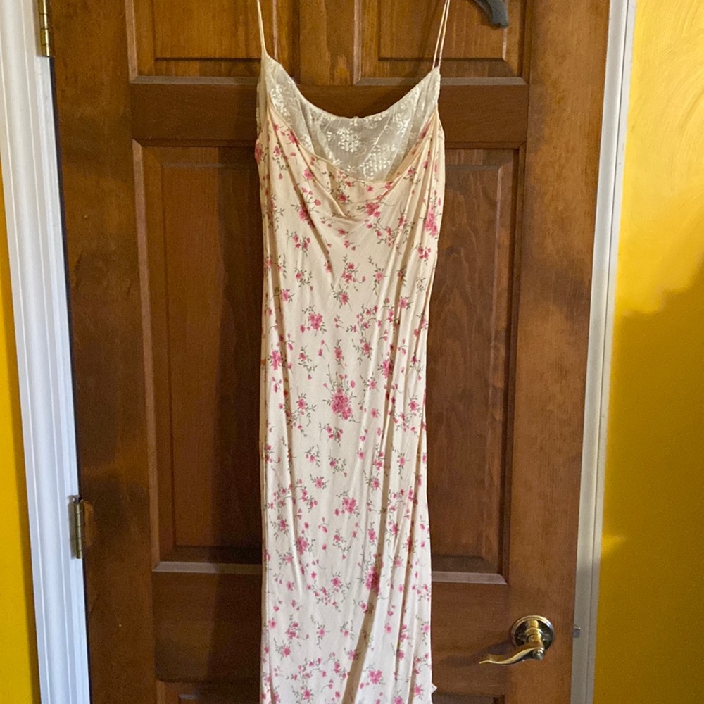Hugo Buscati spaghetti strap Victorian lace top dress